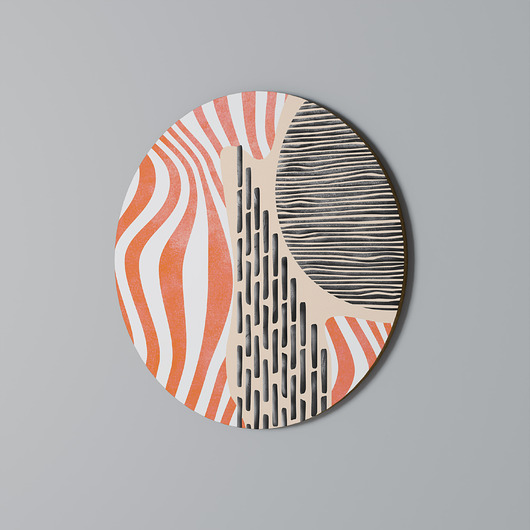 obrazy SUBLIME SYNTHESIS Obraz okrągły 69cm - dekor dębu