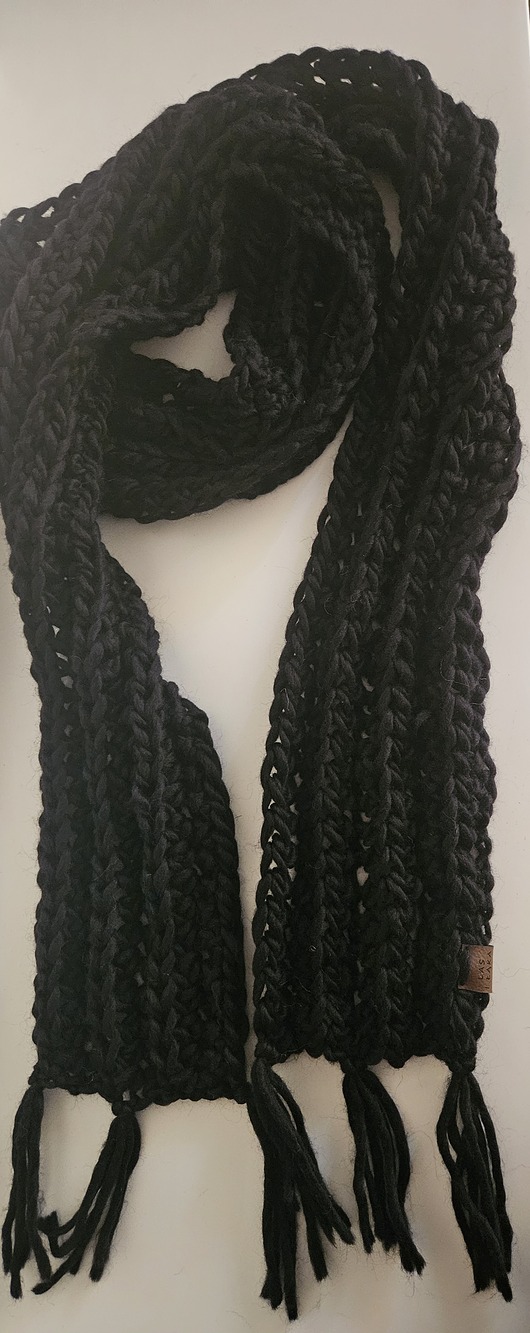 szale damskie Czarny Wełniany szal