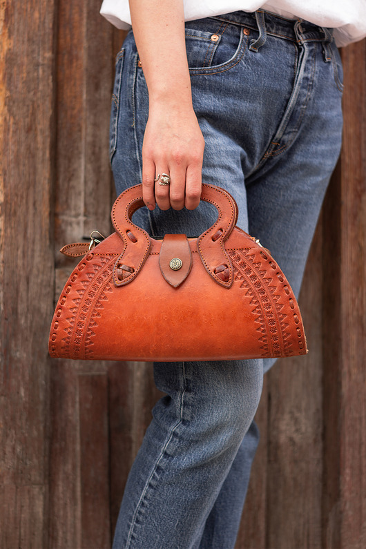 torebki do ręki Torebka skórzana ręcznie robiona góralska Cuero wzory elegancka