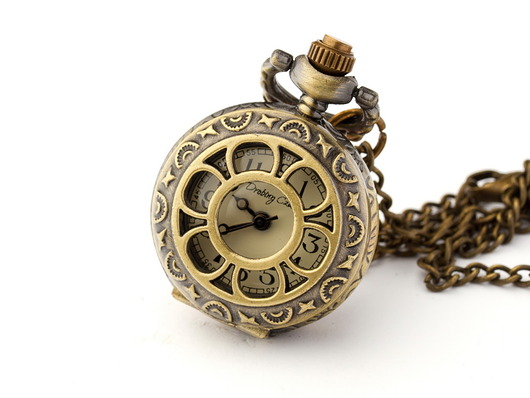 zegarki na łańcuszku BRATEK (GOLDEN) - Mały zegarek na wisiorku