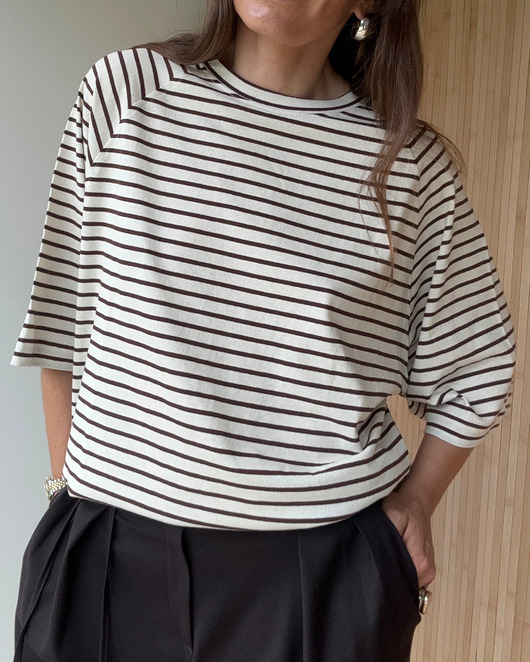 t-shirt damskie T-shirt Chillout choclate stripes bawełna