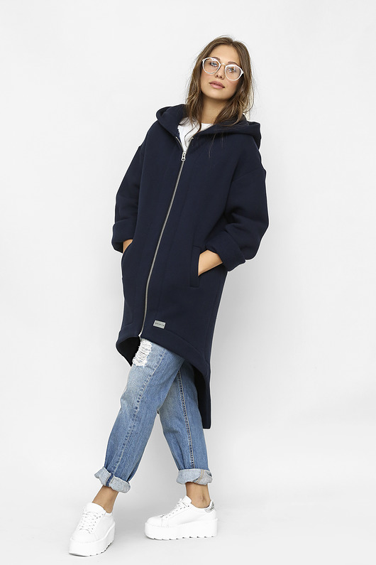 Bluza z kapturem Brunona w granatowym kolorze Freeshion
