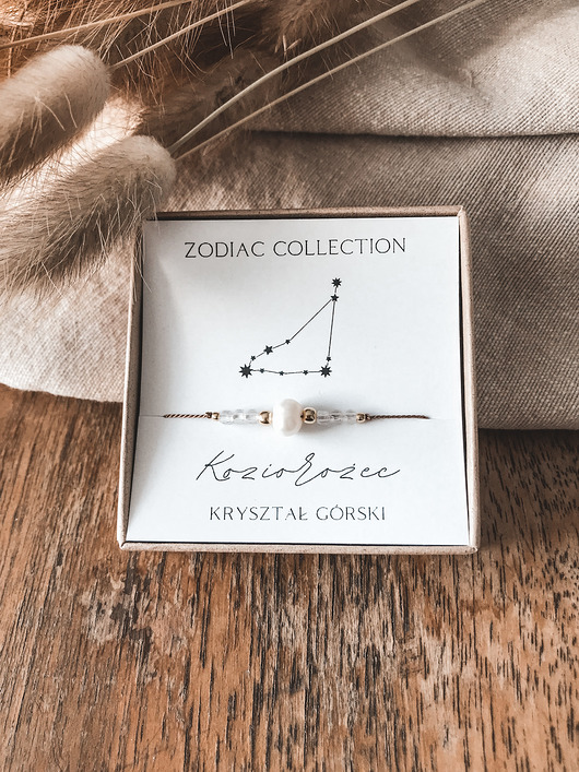 bransoletki na sznurku Bransoletka znak zodiaku Koziorożec kryształ górski