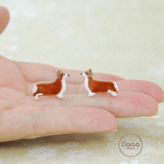 Corgi pembroke mini pieski- ceramiczne sztyfty Dorca