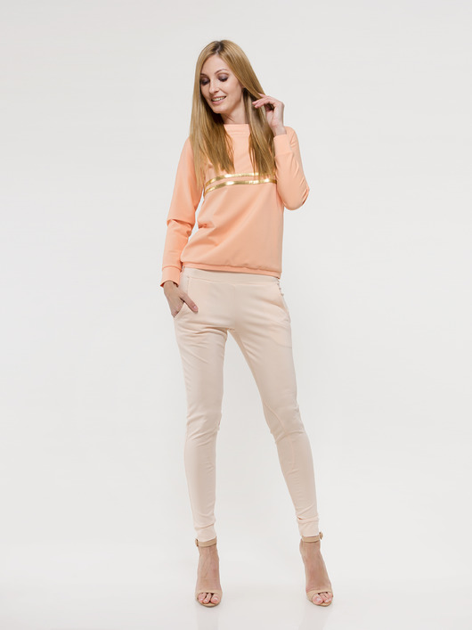 Spodnie łososiowe YY600309_RAL3012 YULIYA BABICH