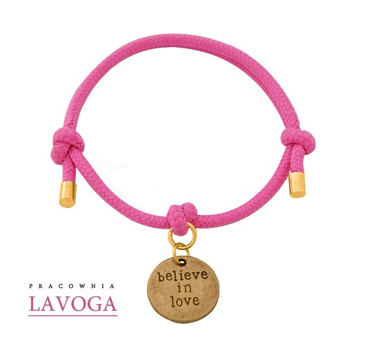 Pink twine with believe in love. Lavoga