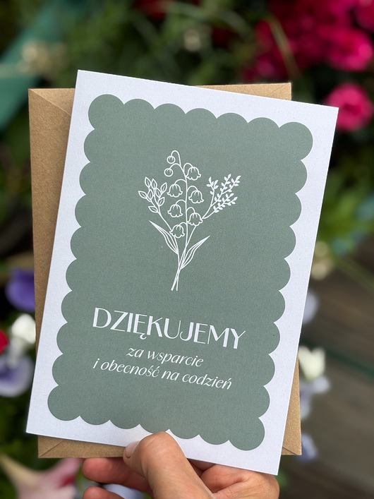 kartki okolicznościowe - wydruki Kartka na zakończenie roku dla nauczyciela z napisem Dziękujemy, format B6