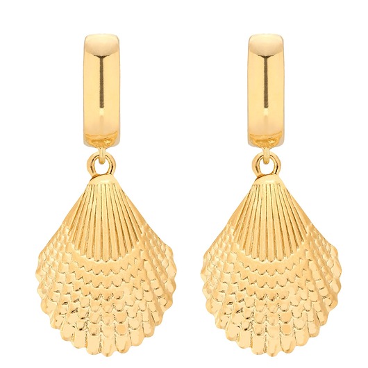 kolczyki pozłacane Złote kolczyki z muszlą