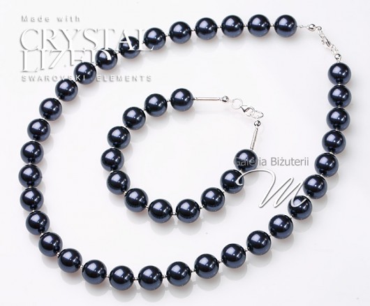 Naszyjnik kryształ Swarovski perłowy Deep Purple mellody