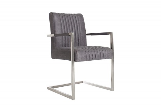 Krzesło fotel Aston vintage szare mikrofibra Home Design