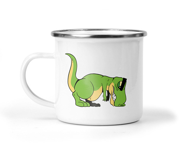kubki Kubek metalowy t-rex