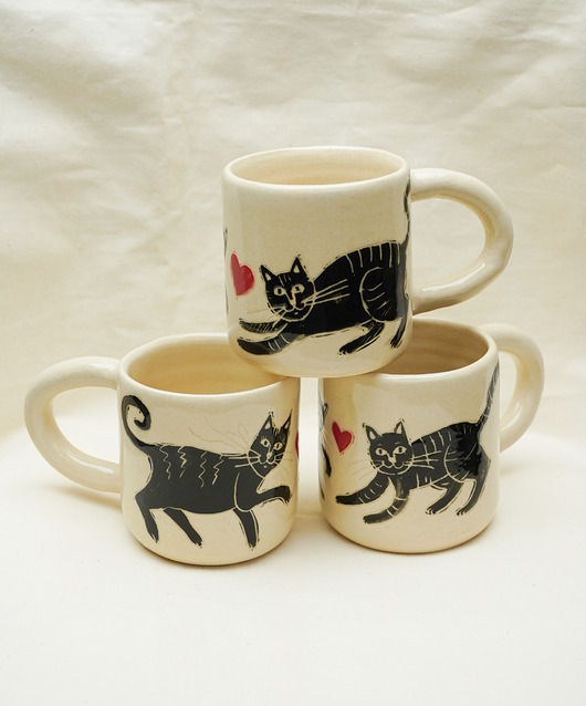 kubki Kubek w kotki. Walentynki