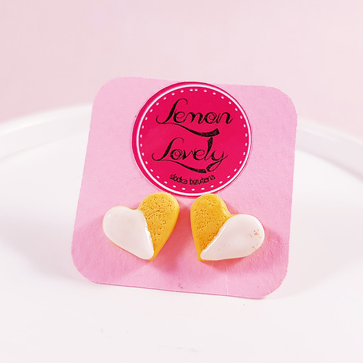 Ciastka serca małe kolczyki dla dziewczynki Lemon Lovely