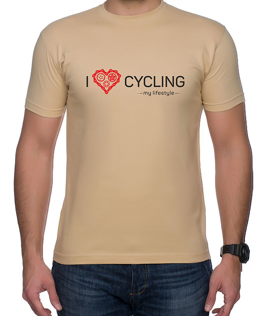t-shirty męskie Koszulka T-SHIRT.  I love cycling - my lifestyle