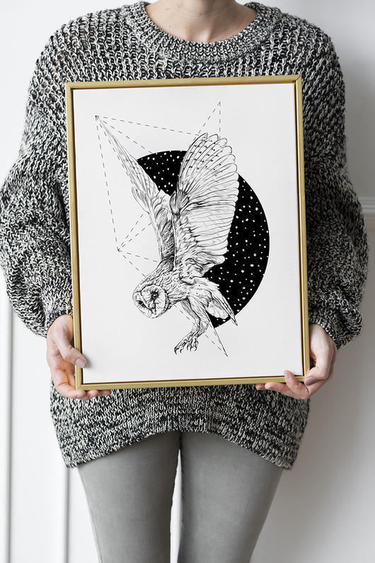 plakaty Plakat Sowa geometryczna 
