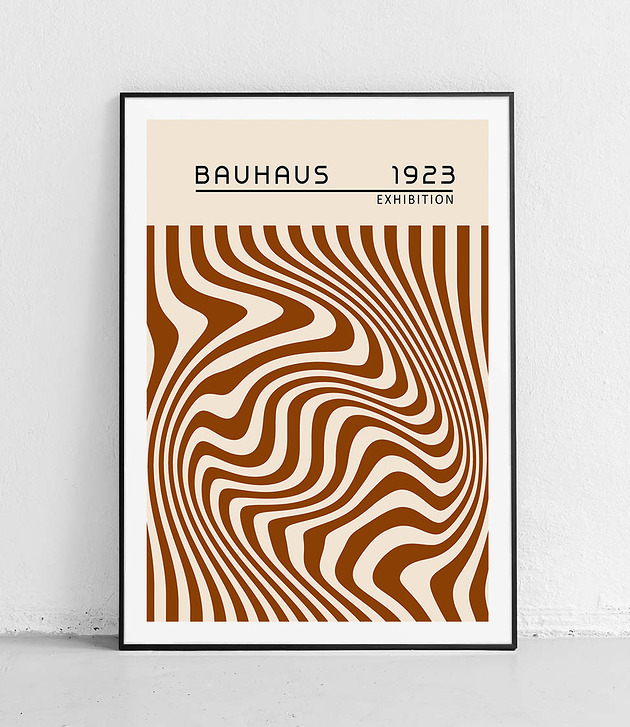 plakaty Plakat Hipnotyzujące fale Bauhausu