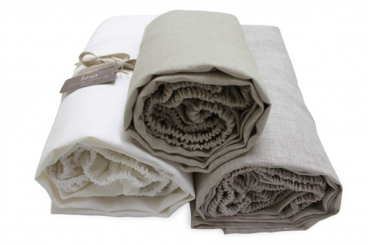 Lniane prześcieradło z gumką LOOM 140x200 lino