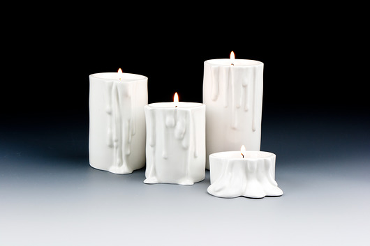 Zestaw Białych Świeczników Porcelanowych Kina Ceramics