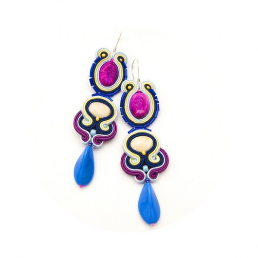 Kolczyki soutache duże landrynki maanuela