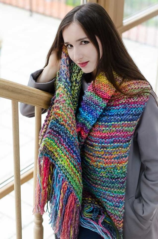 szale damskie MAXCOLOR duży szal "cukierek"