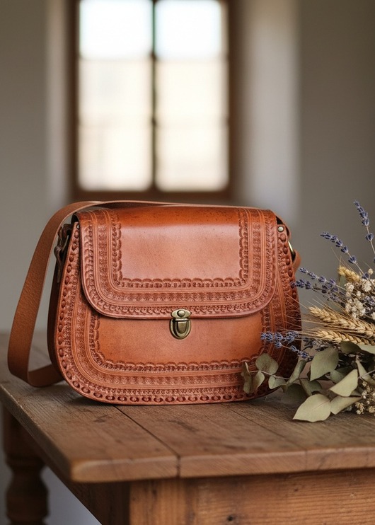 torby na ramię Torebka skórzana ręcznie robiona góralska Alsa duża skóra naturalna