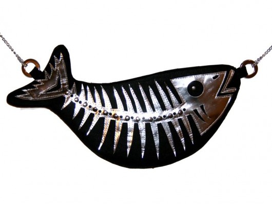 TOREBKA &quot;FISHBONE&quot; Z FILCU i SKÓRY katsu