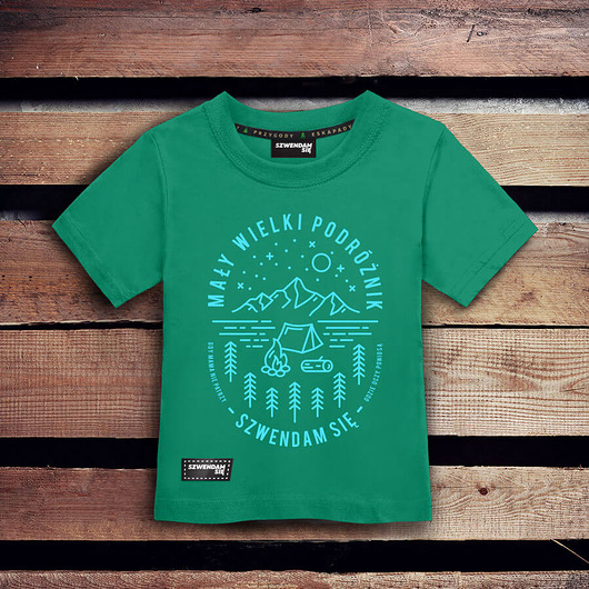 t-shirty dla chłopców Koszulka dla dziecka PODRÓŻNIK zielony