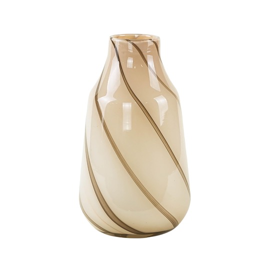 wazony Wazon szklany beżowy, duński design, lata 70, produkcja: Dania