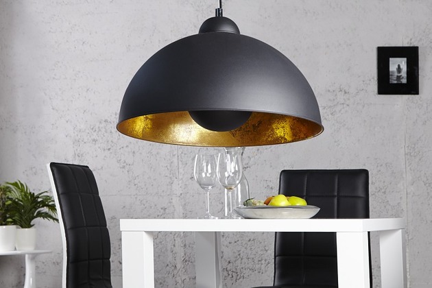 lampy wiszące Lampa Hammered Studio 50cm czarno złota