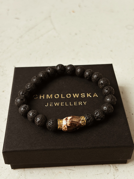 biżuteria męska Bransoletka męska Jaspis i Lawa