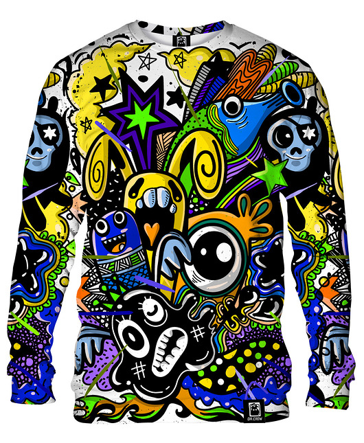 bluzy męskie Bluza Bez Kaptura Męska DR.CROW Doodle