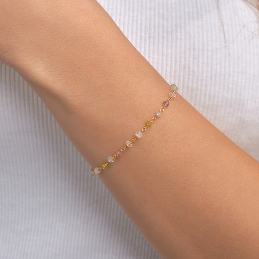 bransoletki z kamieni naturalnych Bransoletka kamienie naturalne- srebro 925 pozłacane