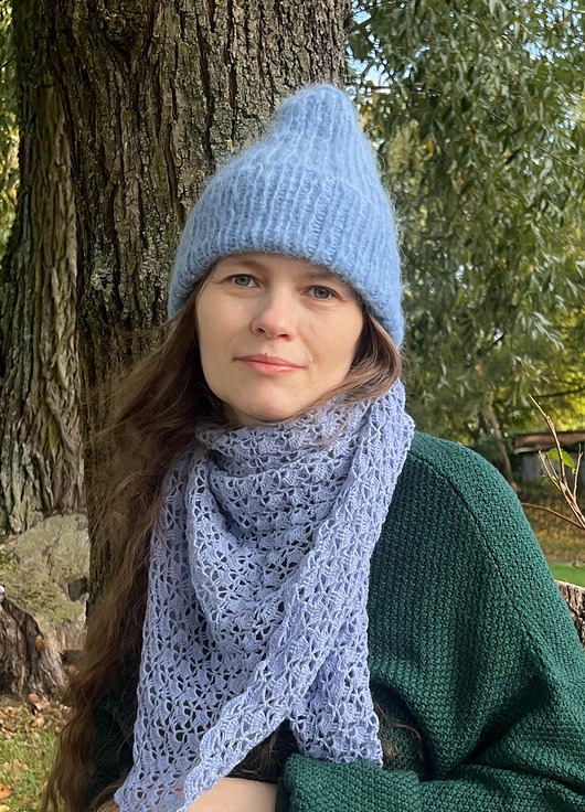 czapki damskie Przejściowa czapka Dimma z alpaki i merynosa niebieska