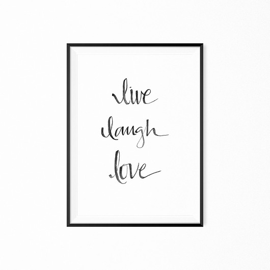 Plakat skandynawski live laugh love myscandi