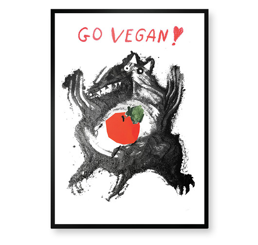 ILUSTRACJA  Go Vegan! Dwie Lewe Rece