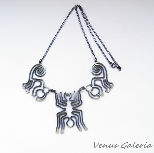  Naszyjnik srebrny- Rysunki z Nazca XII  VENUS GALERIA