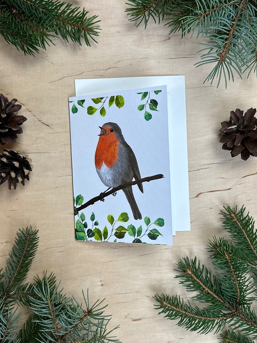 kartki okolicznościowe - wydruki Kartka z rudzikiem