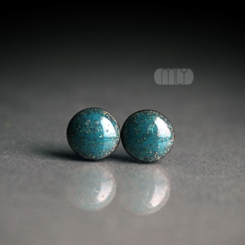 kolczyki ceramiczne Mini Hawajskie 6mm/stal chirurgiczna/