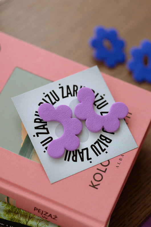 kolczyki z masy plastycznej Kolczyki "Felicja" lawenda