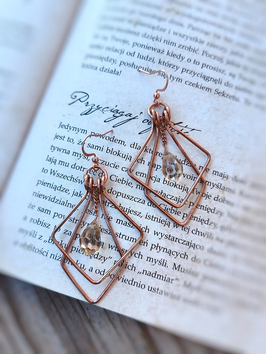 kolczyki z miedzi Kolczyki miedziane Aurora Crystal