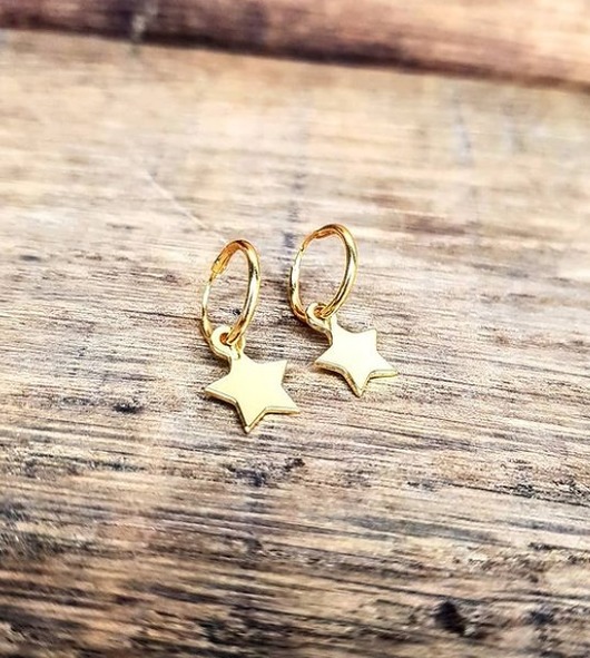 kolczyki pozłacane Kolczyki srebrne Piękne gwiazdki