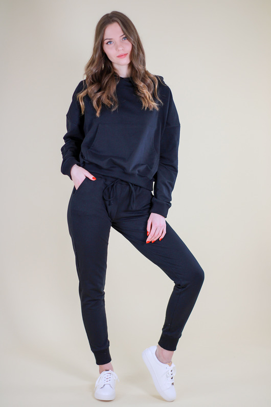 Komplet dres czarny - spodnie i bluza LONA