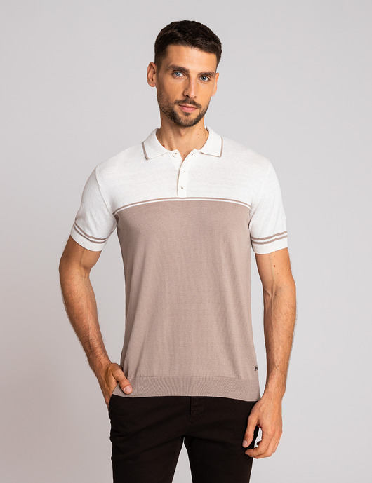 t-shirty męskie Koszulka polo odolo beżowa