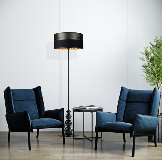 lampy podłogowe Glamour lampa podłogowa do salonu z abażurem ROMA GLAM