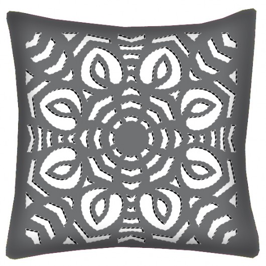 Poduszka z serii folk(o)lor - wycinanka - szara AT design