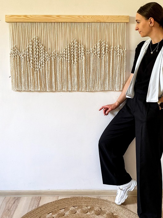 makramy Minimalistyczna nowoczesna modernistyczna makrama  boho XXL