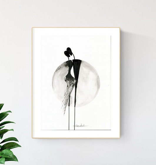 grafika 30x40 cm wykonana ręcznie, abstrakcja Krystyna Siwek Art