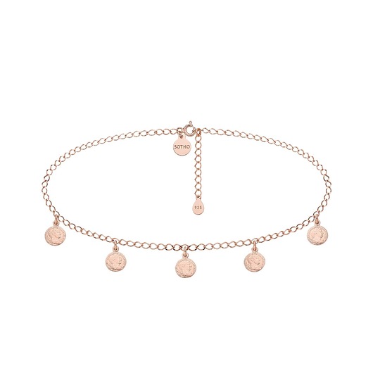 chokery Choker z monetami z różowego złota