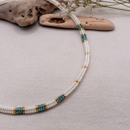 chokery Kolorowy, ręcznie tkany naszyjnik Miyuki