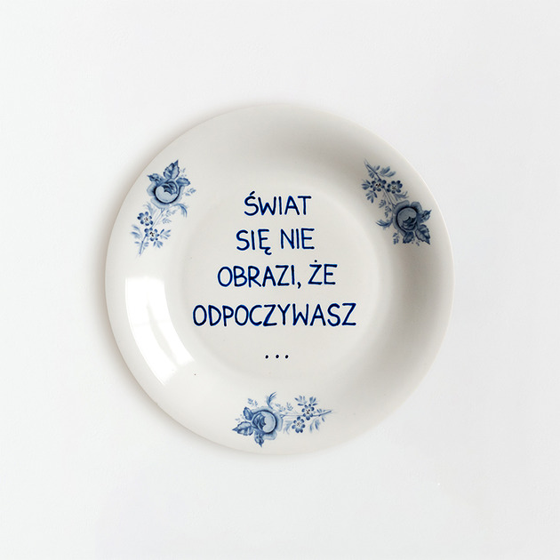 Ozdoby na ścianę Talerz na ścianę - odpoczywasz?